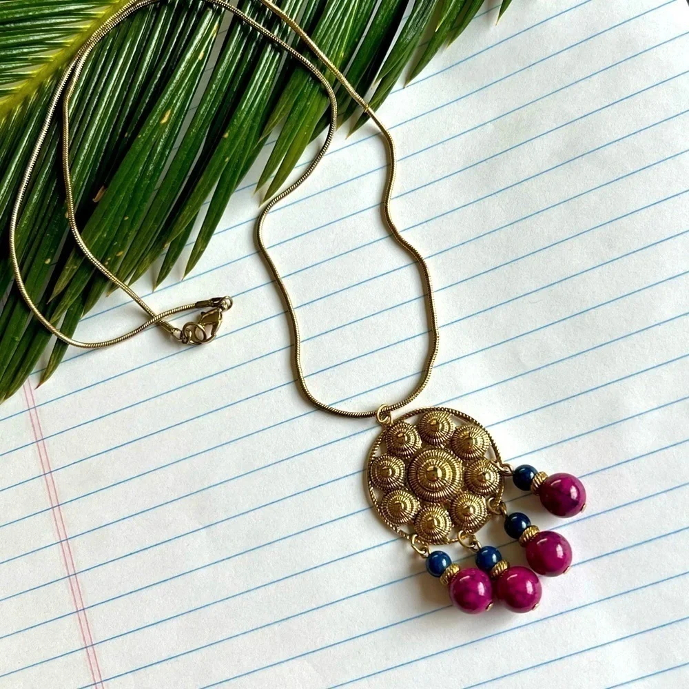 Boho layering necklace 11.5” drop